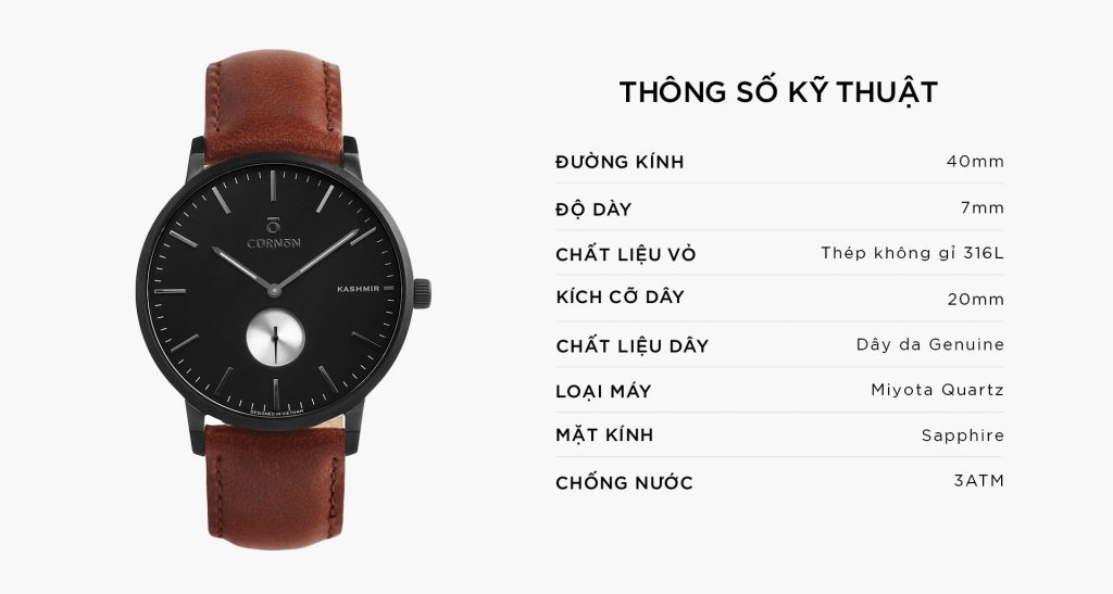 ĐỒNG HỒ THỜI TRANG KASHMIR GUNMETAL - BARISTA