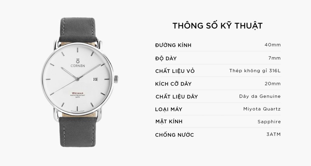 ĐỒNG HỒ THỜI TRANG WEIMAR SILVER - FOG