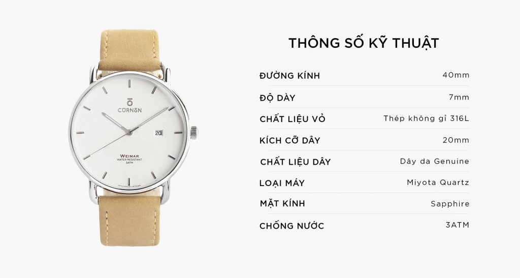 ĐỒNG HỒ THỜI TRANG WEIMAR SILVER - MILITARY